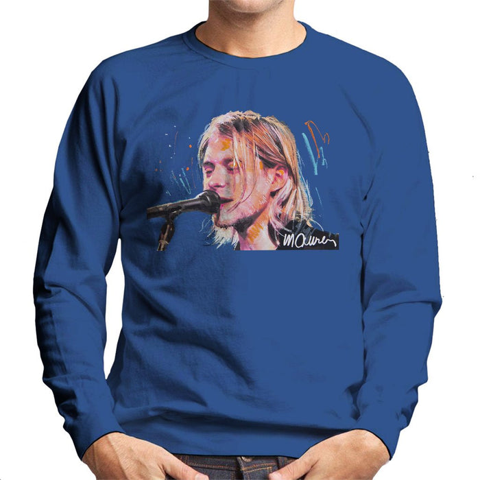 Sidney Maurer Original Portrait Of Kurt Cobain Singing Mens Sweatshirt - Mens Sweatshirt
