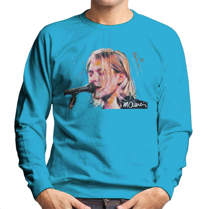 Sidney Maurer Original Portrait Of Kurt Cobain Singing Mens Sweatshirt - Mens Sweatshirt