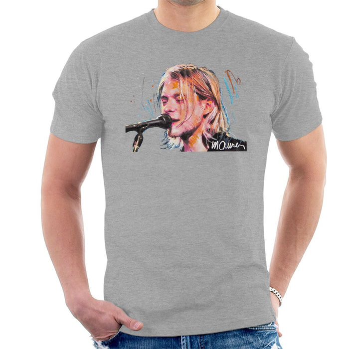 Sidney Maurer Original Portrait Of Kurt Cobain Singing Mens T-Shirt - Mens T-Shirt