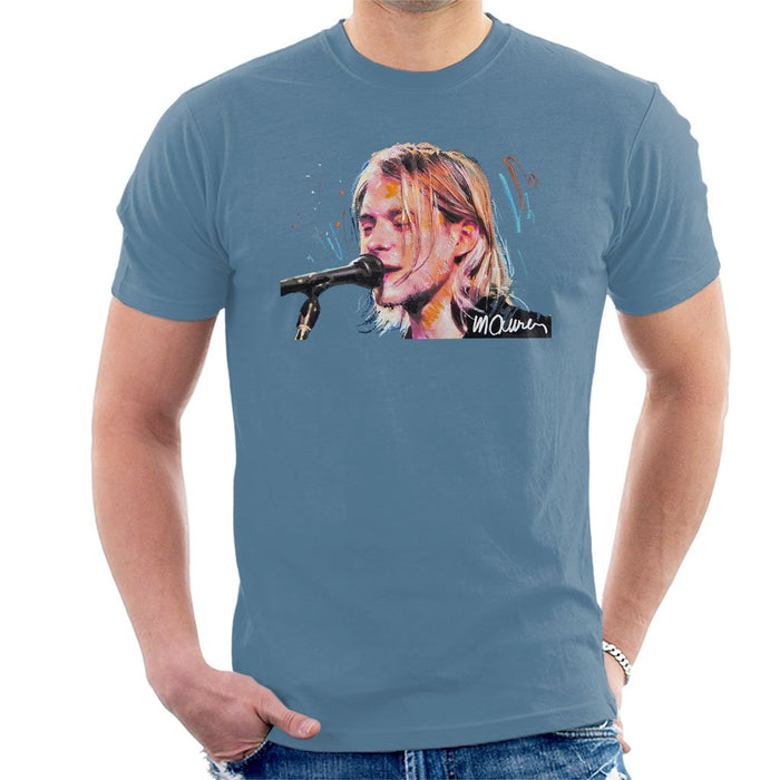 Sidney Maurer Original Portrait Of Kurt Cobain Singing Mens T-Shirt - Mens T-Shirt
