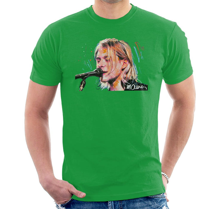 Sidney Maurer Original Portrait Of Kurt Cobain Singing Mens T-Shirt - Mens T-Shirt