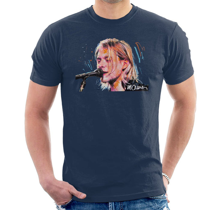 Sidney Maurer Original Portrait Of Kurt Cobain Singing Mens T-Shirt - Mens T-Shirt