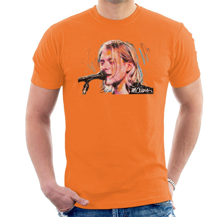 Sidney Maurer Original Portrait Of Kurt Cobain Singing Mens T-Shirt - Mens T-Shirt