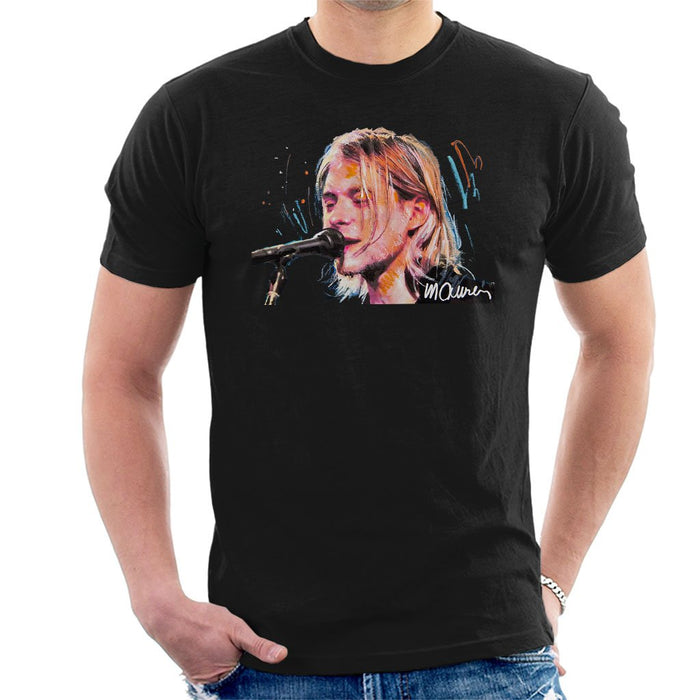 Sidney Maurer Original Portrait Of Kurt Cobain Singing Mens T-Shirt - Mens T-Shirt