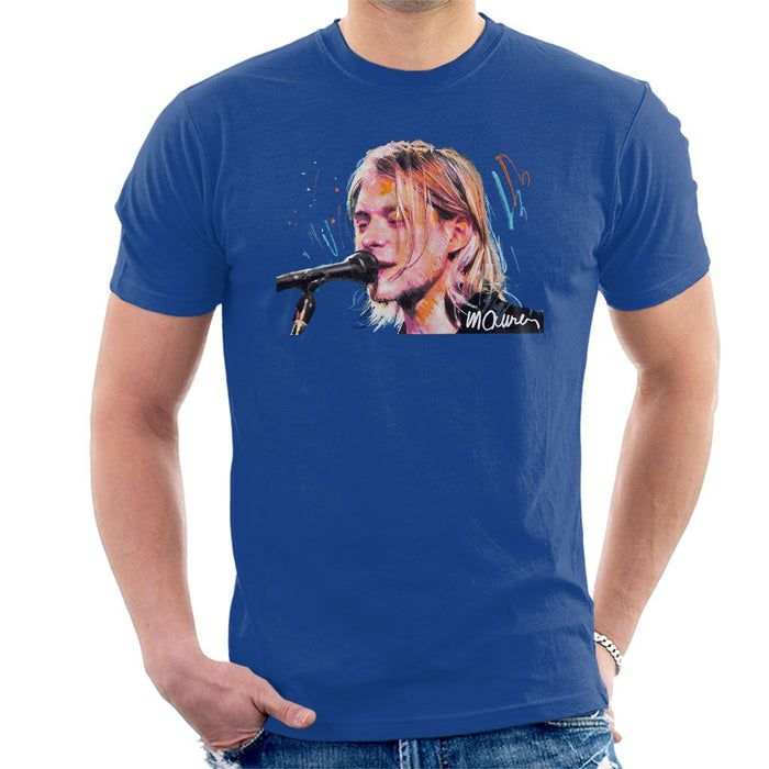 Sidney Maurer Original Portrait Of Kurt Cobain Singing Mens T-Shirt - Mens T-Shirt