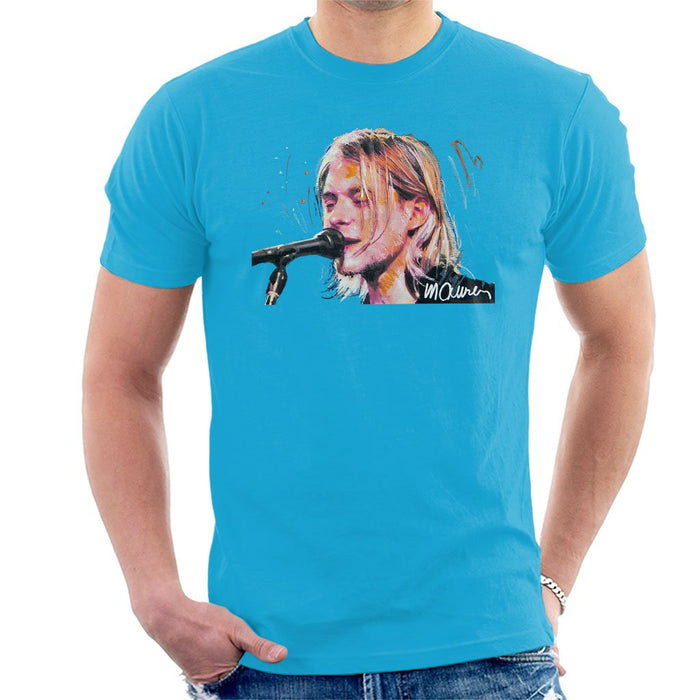 Sidney Maurer Original Portrait Of Kurt Cobain Singing Mens T-Shirt - Mens T-Shirt