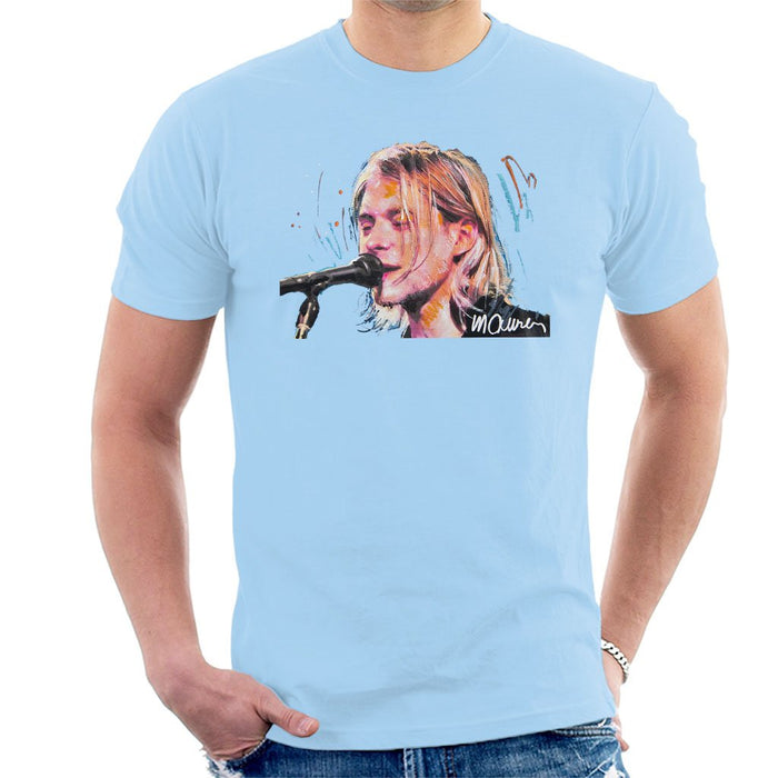 Sidney Maurer Original Portrait Of Kurt Cobain Singing Mens T-Shirt - Mens T-Shirt