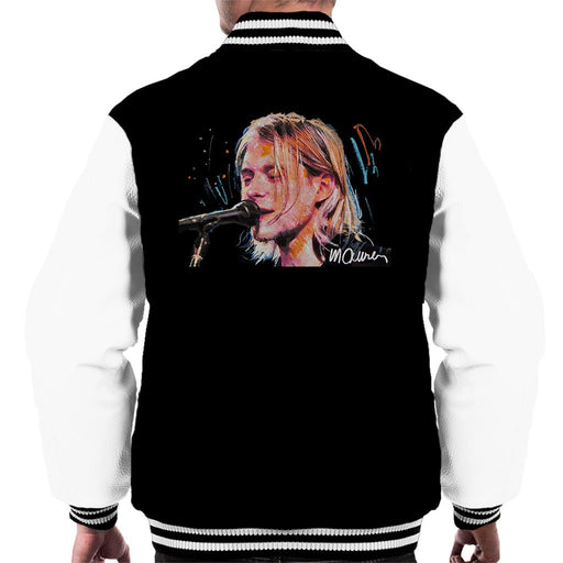 Sidney Maurer Original Portrait Of Kurt Cobain Singing Mens Varsity Jacket - Mens Varsity Jacket