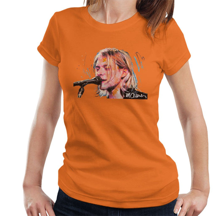 Sidney Maurer Original Portrait Of Kurt Cobain Singing Womens T-Shirt - Womens T-Shirt
