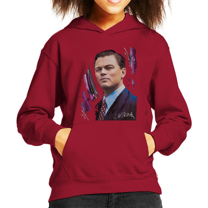 Sidney Maurer Original Portrait Of Leonardo DiCaprio Kids Hooded Sweatshirt - Kids Boys Hooded Sweatshirt