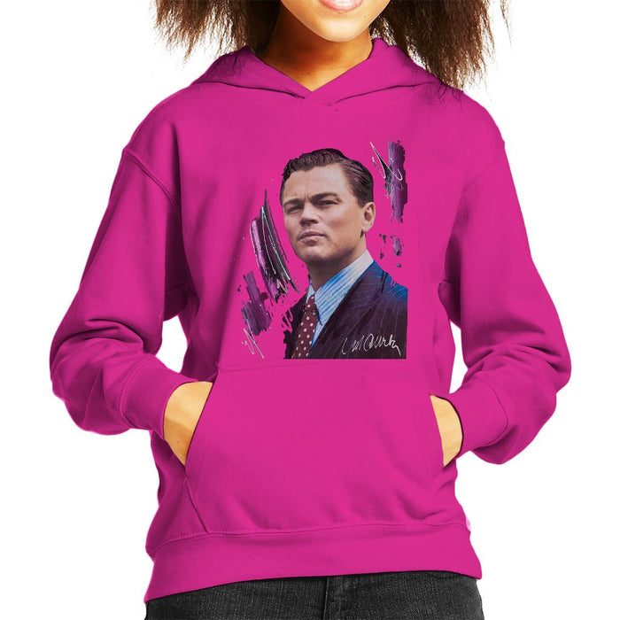 Sidney Maurer Original Portrait Of Leonardo DiCaprio Kids Hooded Sweatshirt - Kids Boys Hooded Sweatshirt