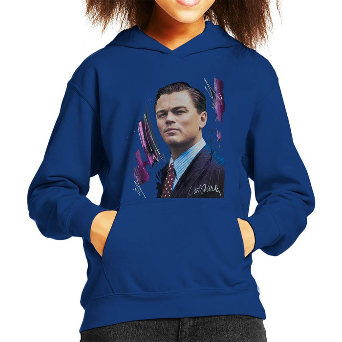 Sidney Maurer Original Portrait Of Leonardo DiCaprio Kids Hooded Sweatshirt - Kids Boys Hooded Sweatshirt