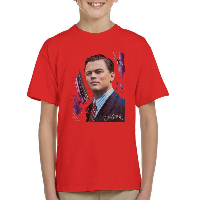 Sidney Maurer Original Portrait Of Leonardo DiCaprio Kids T-Shirt - Kids Boys T-Shirt