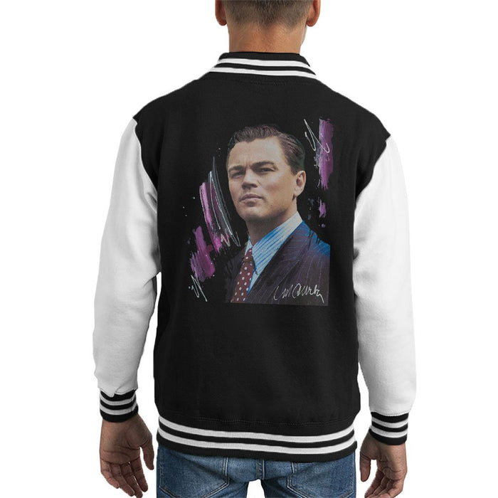 Sidney Maurer Original Portrait Of Leonardo DiCaprio Kids Varsity Jacket - Kids Boys Varsity Jacket