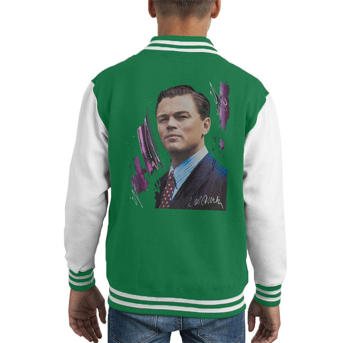 Sidney Maurer Original Portrait Of Leonardo DiCaprio Kids Varsity Jacket - Kids Boys Varsity Jacket