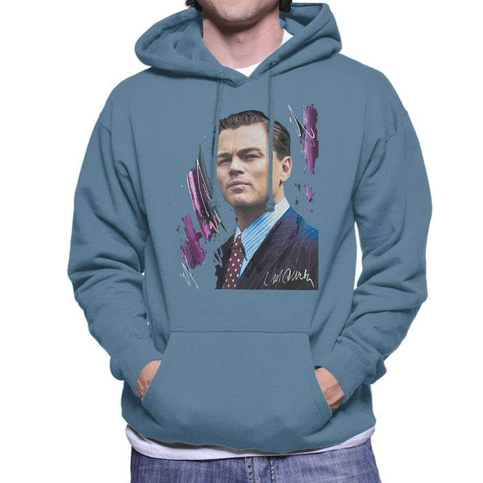 Sidney Maurer Original Portrait Of Leonardo DiCaprio Mens Hooded Sweatshirt - Mens Hooded Sweatshirt