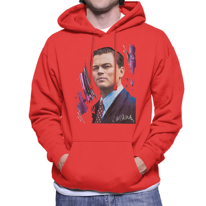 Sidney Maurer Original Portrait Of Leonardo DiCaprio Mens Hooded Sweatshirt - Mens Hooded Sweatshirt