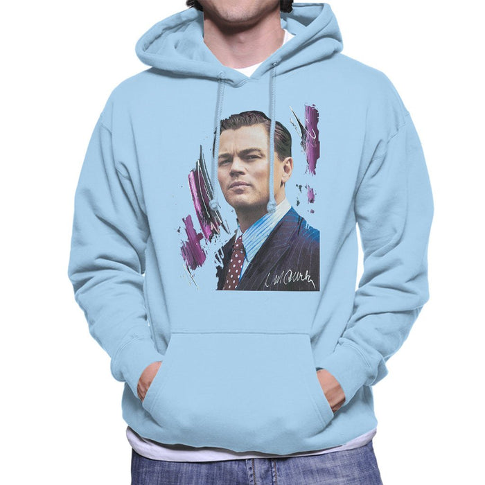 Sidney Maurer Original Portrait Of Leonardo DiCaprio Mens Hooded Sweatshirt - Mens Hooded Sweatshirt