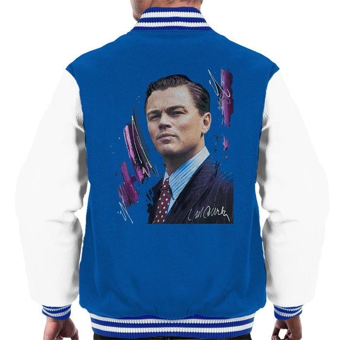 Sidney Maurer Original Portrait Of Leonardo DiCaprio Mens Varsity Jacket - Small / Royal/White - Mens Varsity Jacket