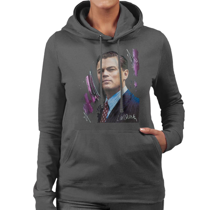 Sidney Maurer Original Portrait Of Leonardo DiCaprio Womens Hooded Sweatshirt - Womens Hooded Sweatshirt
