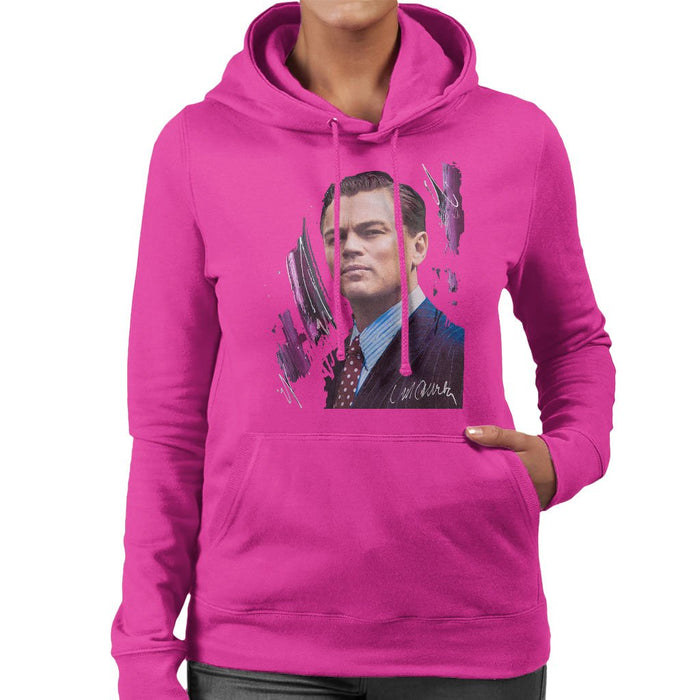 Sidney Maurer Original Portrait Of Leonardo DiCaprio Womens Hooded Sweatshirt - Womens Hooded Sweatshirt