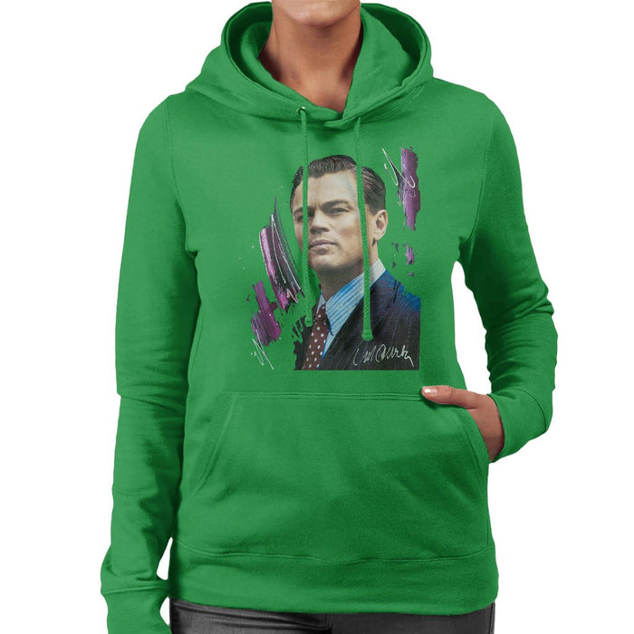 Sidney Maurer Original Portrait Of Leonardo DiCaprio Womens Hooded Sweatshirt - Womens Hooded Sweatshirt