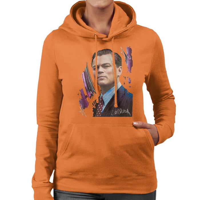 Sidney Maurer Original Portrait Of Leonardo DiCaprio Womens Hooded Sweatshirt - Womens Hooded Sweatshirt