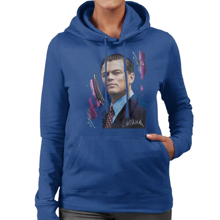 Sidney Maurer Original Portrait Of Leonardo DiCaprio Womens Hooded Sweatshirt - Womens Hooded Sweatshirt