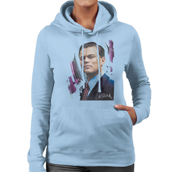 Sidney Maurer Original Portrait Of Leonardo DiCaprio Womens Hooded Sweatshirt - Womens Hooded Sweatshirt