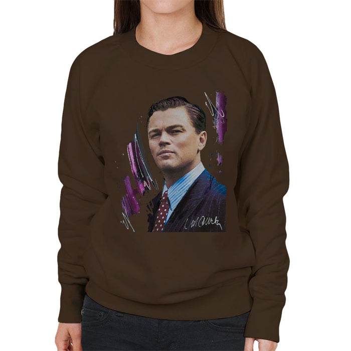 Sidney Maurer Original Portrait Of Leonardo DiCaprio Womens Sweatshirt - Womens Sweatshirt