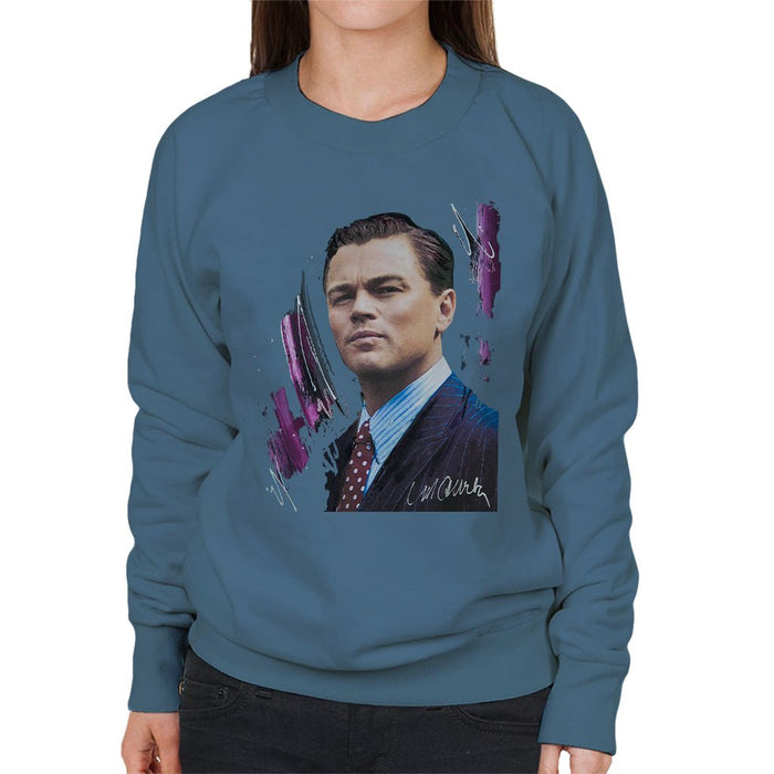 Sidney Maurer Original Portrait Of Leonardo DiCaprio Womens Sweatshirt - Womens Sweatshirt