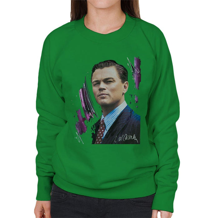 Sidney Maurer Original Portrait Of Leonardo DiCaprio Womens Sweatshirt - Womens Sweatshirt