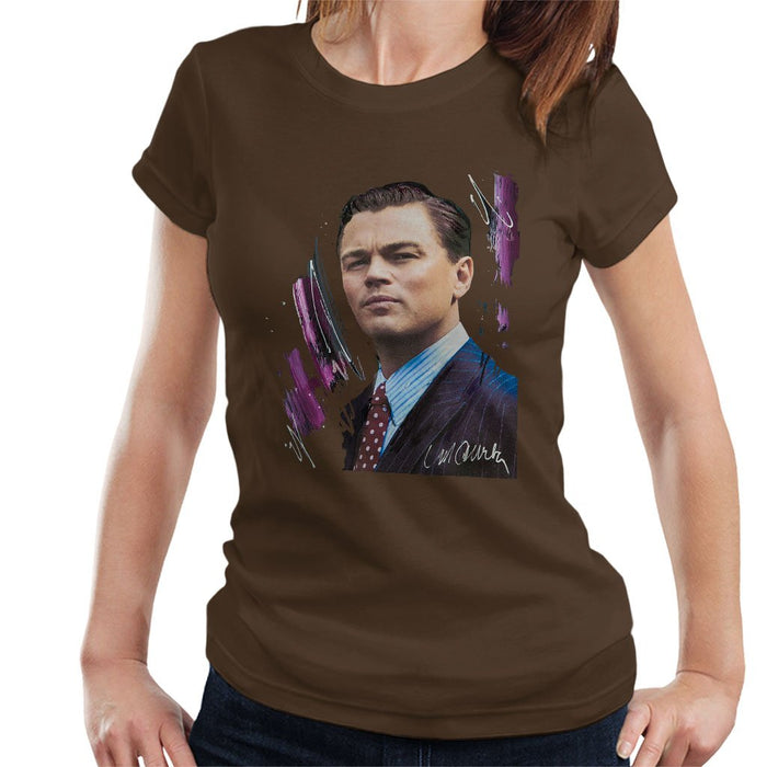 Sidney Maurer Original Portrait Of Leonardo DiCaprio Womens T-Shirt - Womens T-Shirt