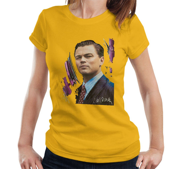 Sidney Maurer Original Portrait Of Leonardo DiCaprio Womens T-Shirt - Womens T-Shirt