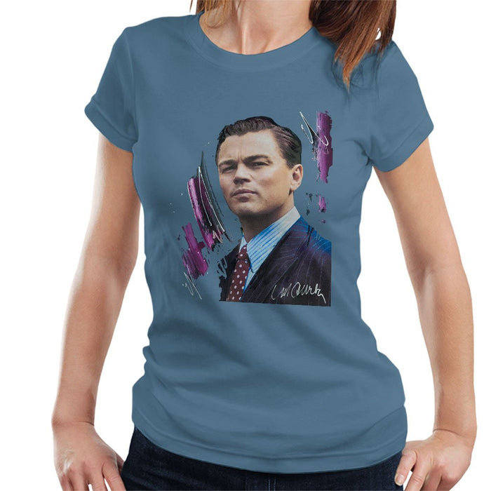 Sidney Maurer Original Portrait Of Leonardo DiCaprio Womens T-Shirt - Womens T-Shirt