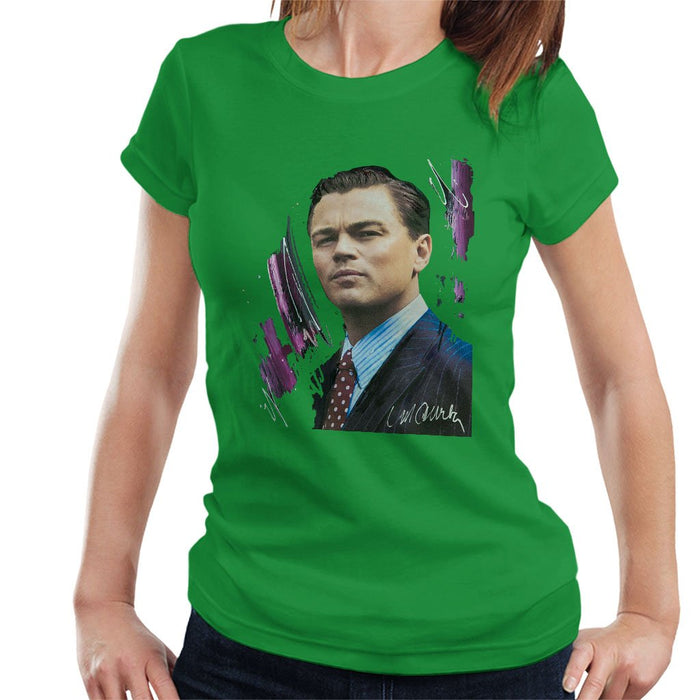 Sidney Maurer Original Portrait Of Leonardo DiCaprio Womens T-Shirt - Womens T-Shirt