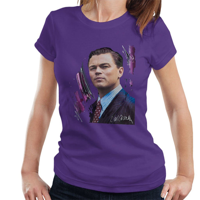Sidney Maurer Original Portrait Of Leonardo DiCaprio Womens T-Shirt - Womens T-Shirt