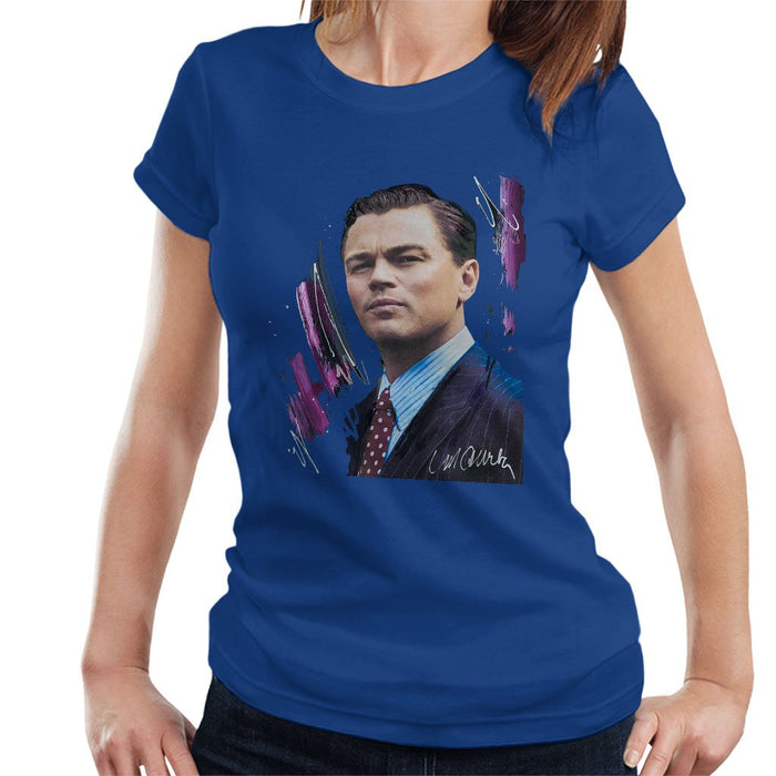 Sidney Maurer Original Portrait Of Leonardo DiCaprio Womens T-Shirt - Womens T-Shirt