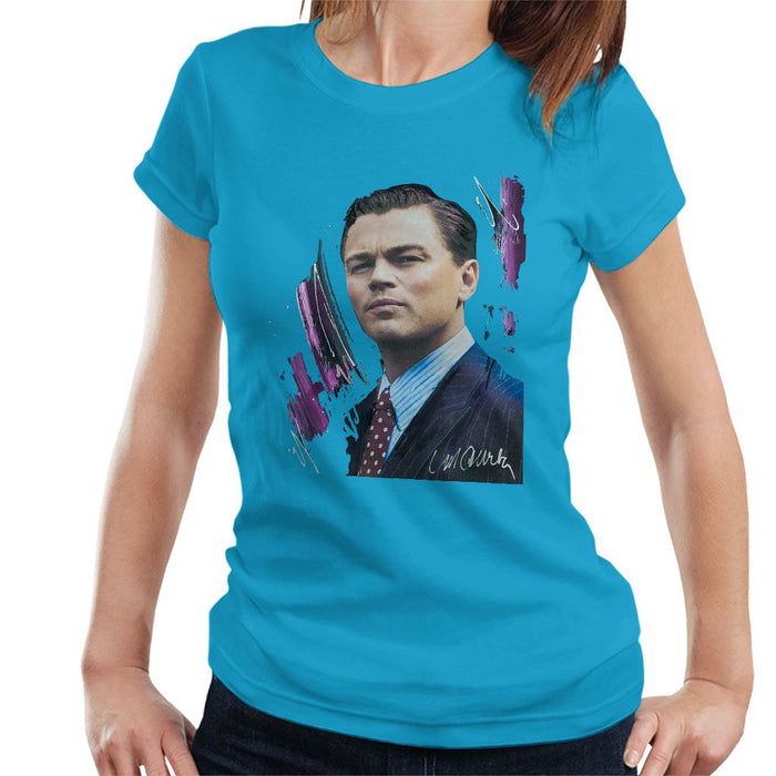 Sidney Maurer Original Portrait Of Leonardo DiCaprio Womens T-Shirt - Womens T-Shirt