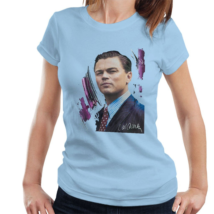 Sidney Maurer Original Portrait Of Leonardo DiCaprio Womens T-Shirt - Womens T-Shirt