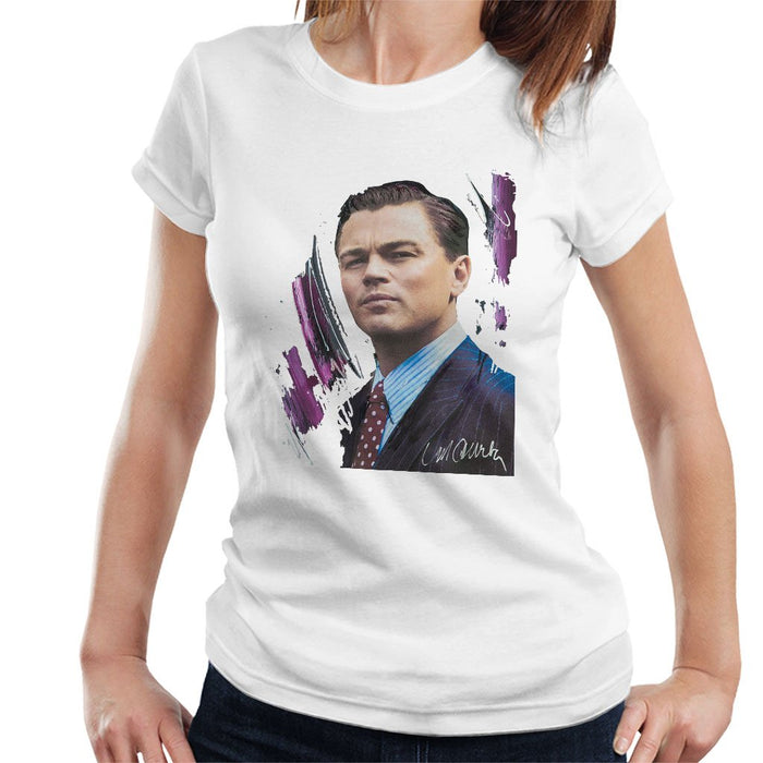 Sidney Maurer Original Portrait Of Leonardo DiCaprio Womens T-Shirt - Womens T-Shirt
