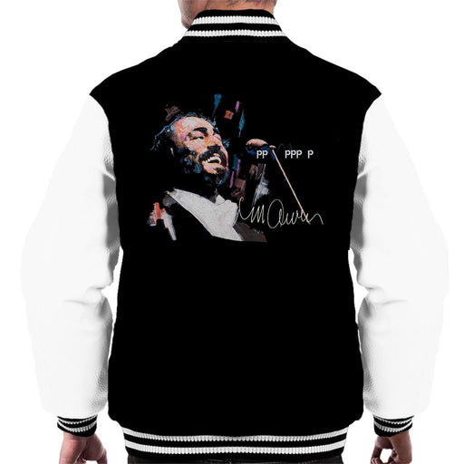 Sidney Maurer Original Portrait Of Luciano Pavarotti Mens Varsity Jacket - Mens Varsity Jacket