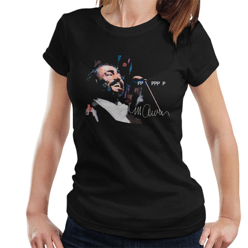 Sidney Maurer Original Portrait Of Luciano Pavarotti Womens T-Shirt - Womens T-Shirt