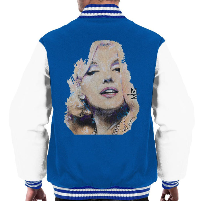 Sidney Maurer Original Portrait Of Marilyn Monroe Mens Varsity Jacket - Small / Royal/White - Mens Varsity Jacket