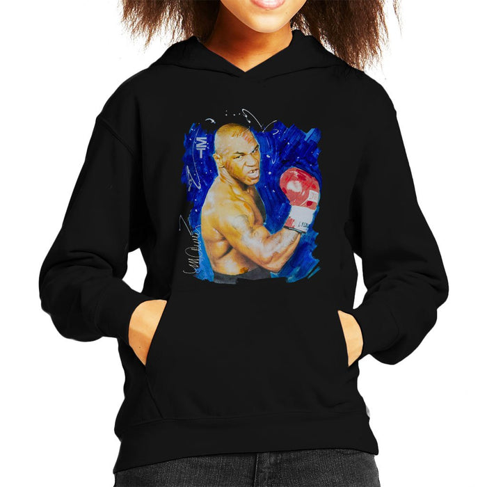 Sidney Maurer Original Portrait Of Mike Tyson Kids Hooded Sweatshirt - Kids Boys Hooded Sweatshirt