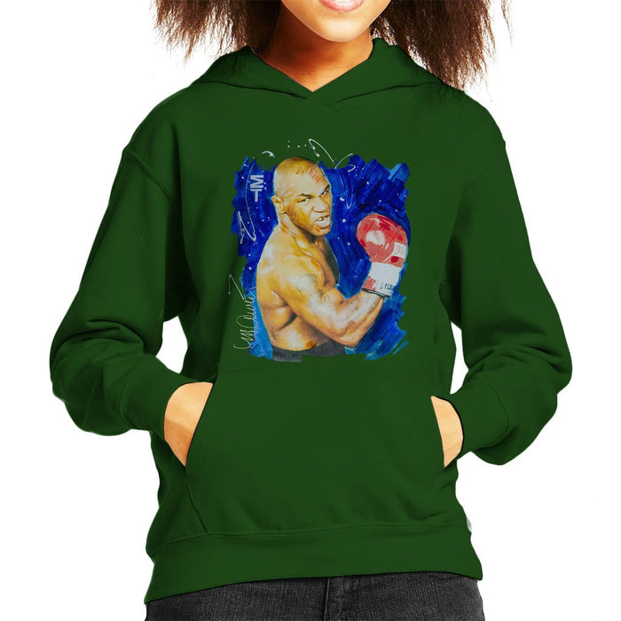 Sidney Maurer Original Portrait Of Mike Tyson Kids Hooded Sweatshirt - Kids Boys Hooded Sweatshirt