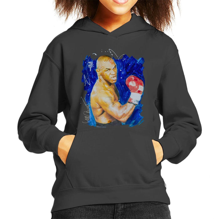 Sidney Maurer Original Portrait Of Mike Tyson Kids Hooded Sweatshirt - Kids Boys Hooded Sweatshirt