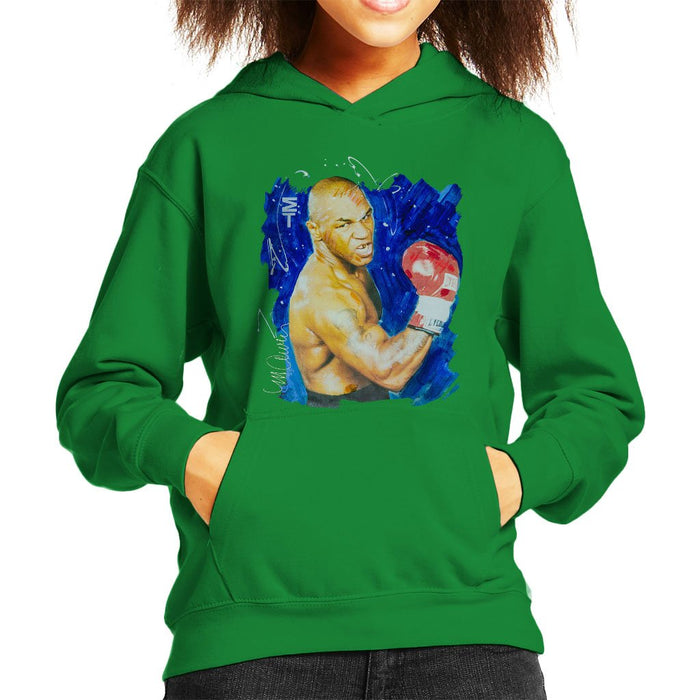 Sidney Maurer Original Portrait Of Mike Tyson Kids Hooded Sweatshirt - Kids Boys Hooded Sweatshirt