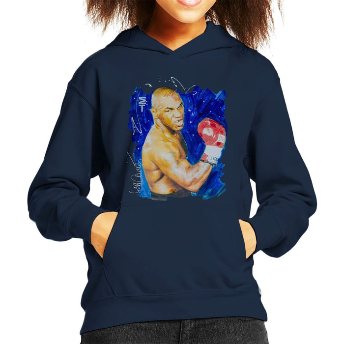 Sidney Maurer Original Portrait Of Mike Tyson Kids Hooded Sweatshirt - Kids Boys Hooded Sweatshirt