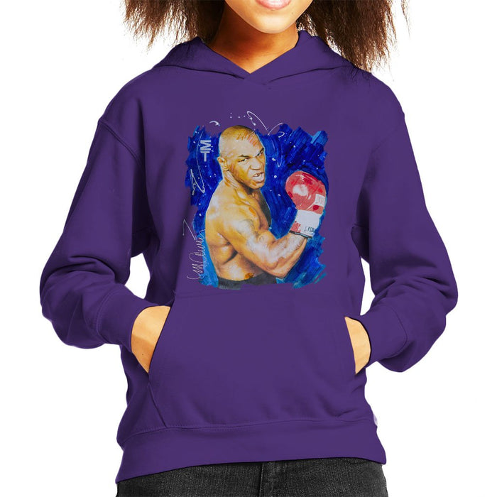 Sidney Maurer Original Portrait Of Mike Tyson Kids Hooded Sweatshirt - Kids Boys Hooded Sweatshirt
